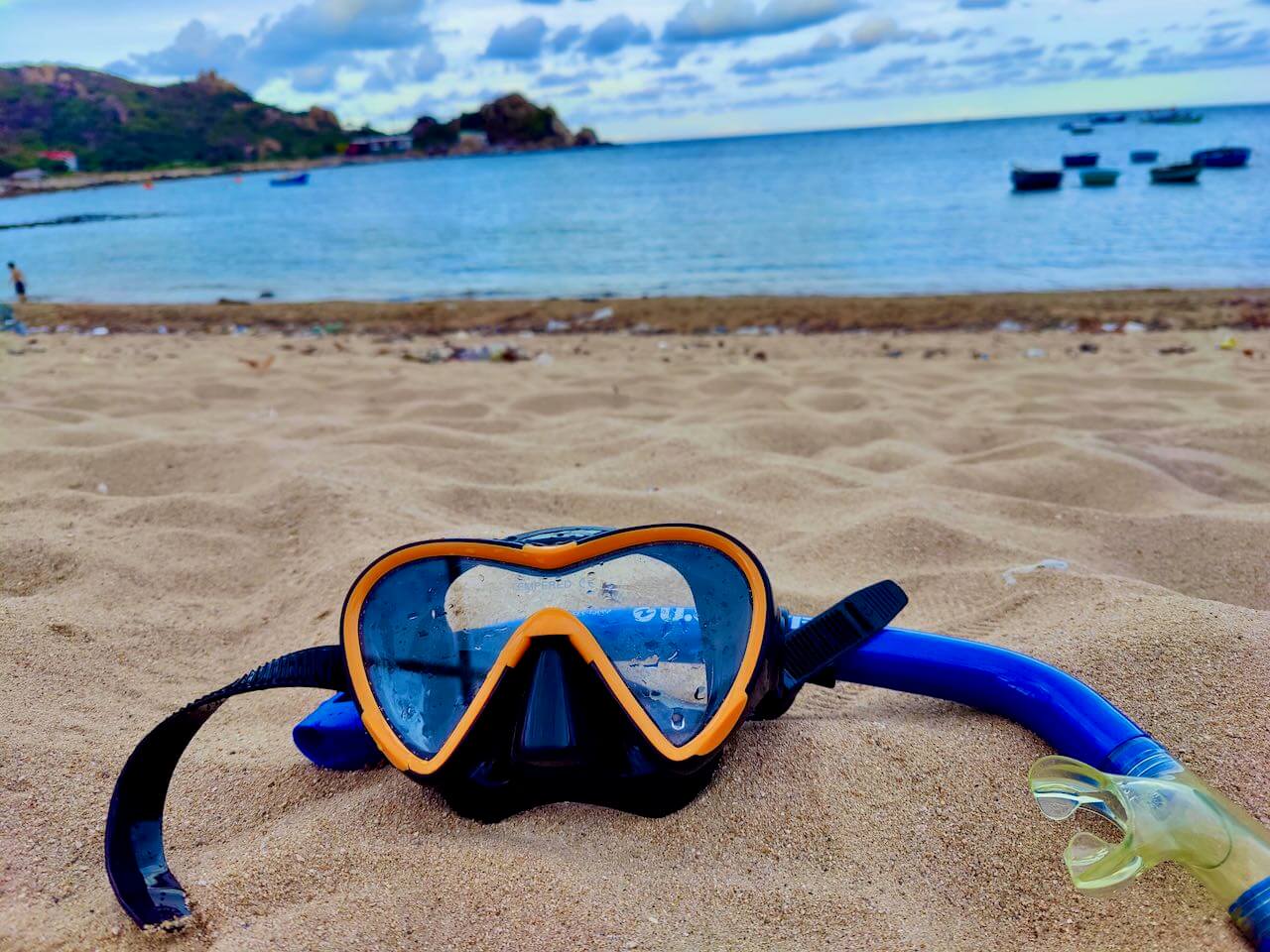 Snorkel Gear On Beach of Hang Rai, Vietnam